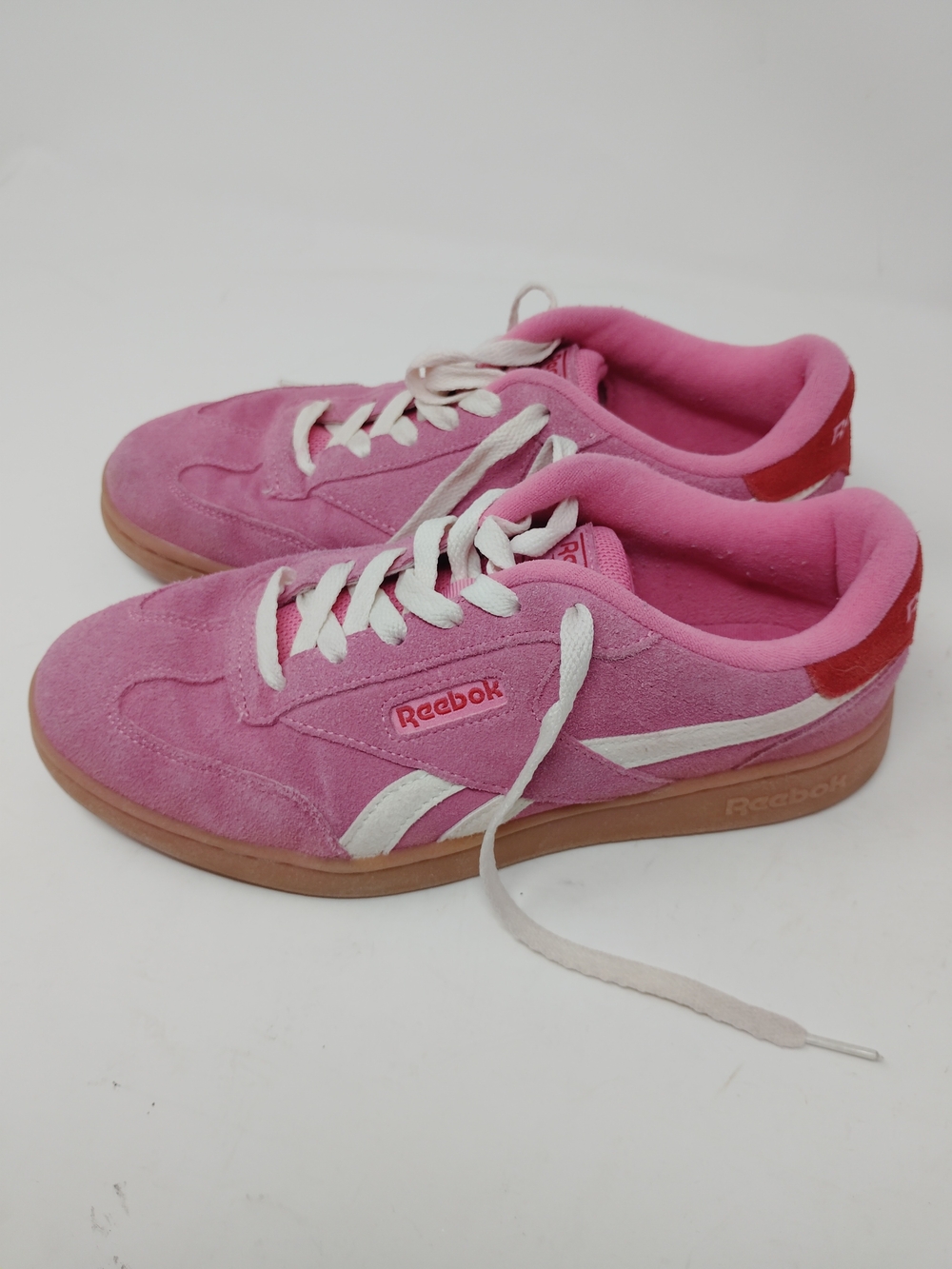 Reebok Forte Lounger Retro Pink Suede Gum Sole Court Sneakers Y2K Size 7.5